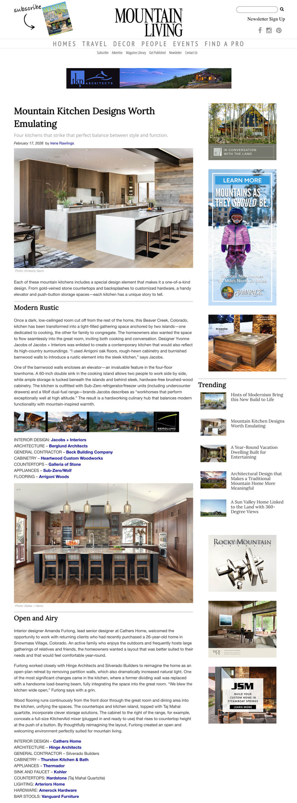 Mountain Living Magazine - Mountain Kitchen Designs Worth Emulating